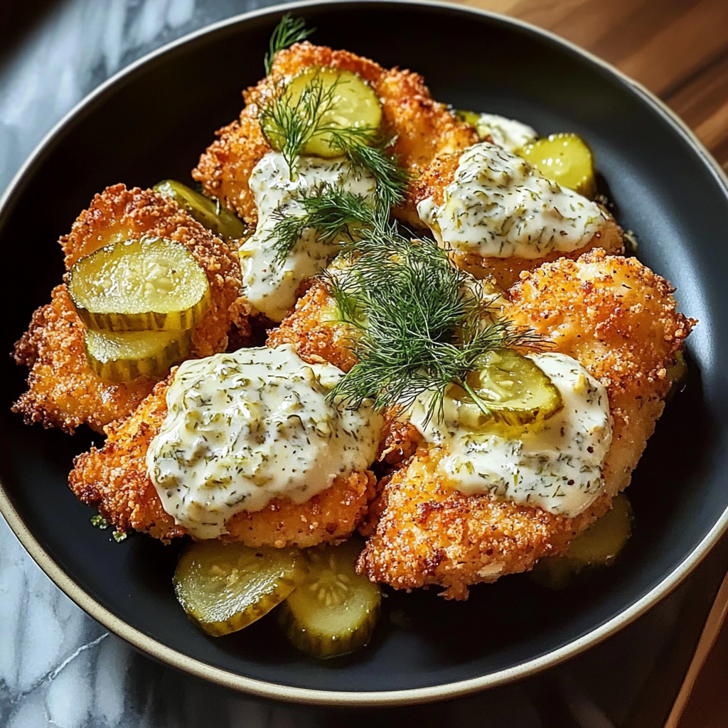 Recipe preparation for Dill Pickle Parmesan Chicken
