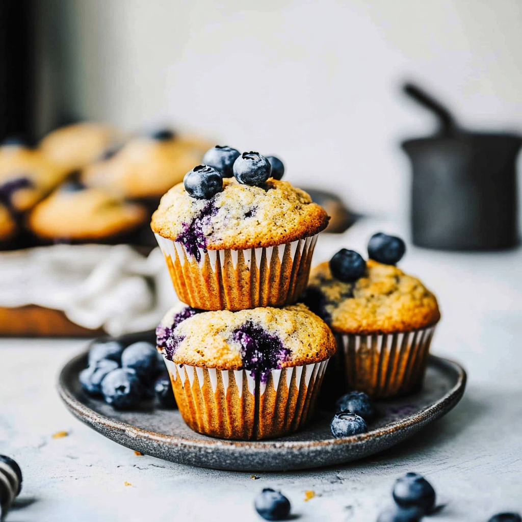 Recipe preparation for Banana Blueberry Muffins