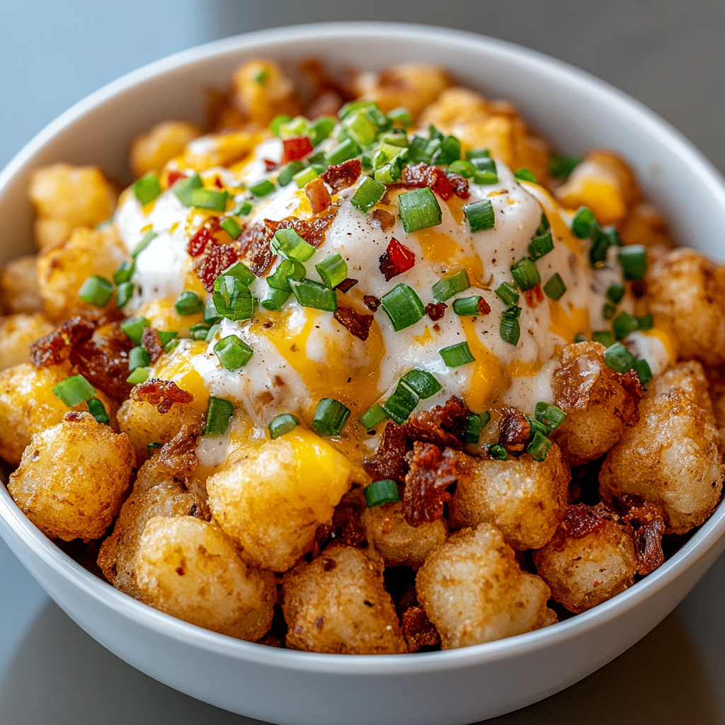 Recipe preparation for Ultimate Tater Tot Breakfast Bowl