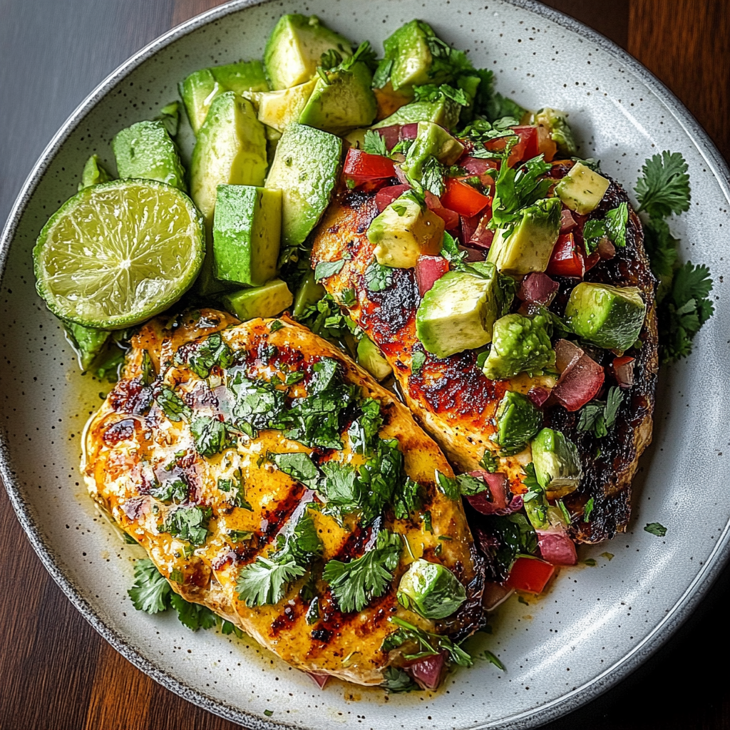 Recipe preparation for Fiesta Lime Chicken with Avocado