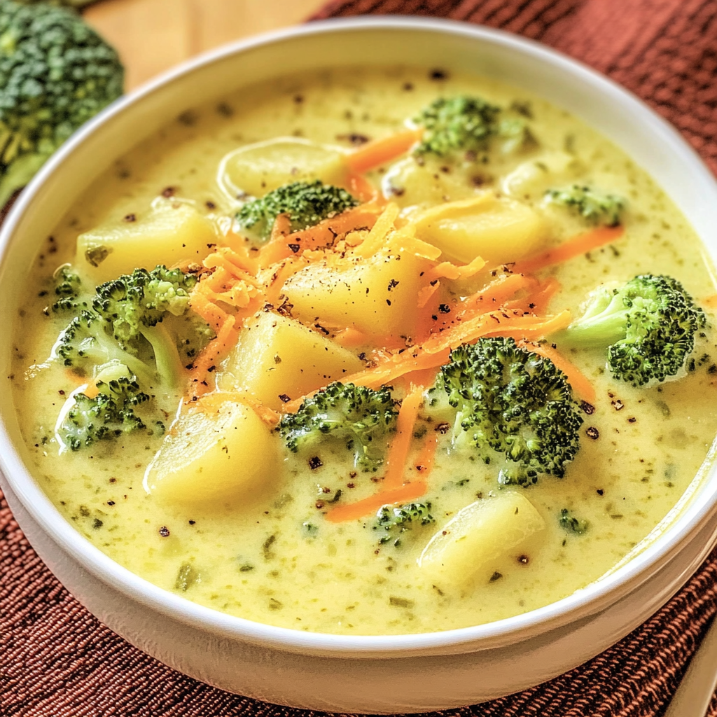 Recipe preparation for Broccoli Potato Creamy Soup