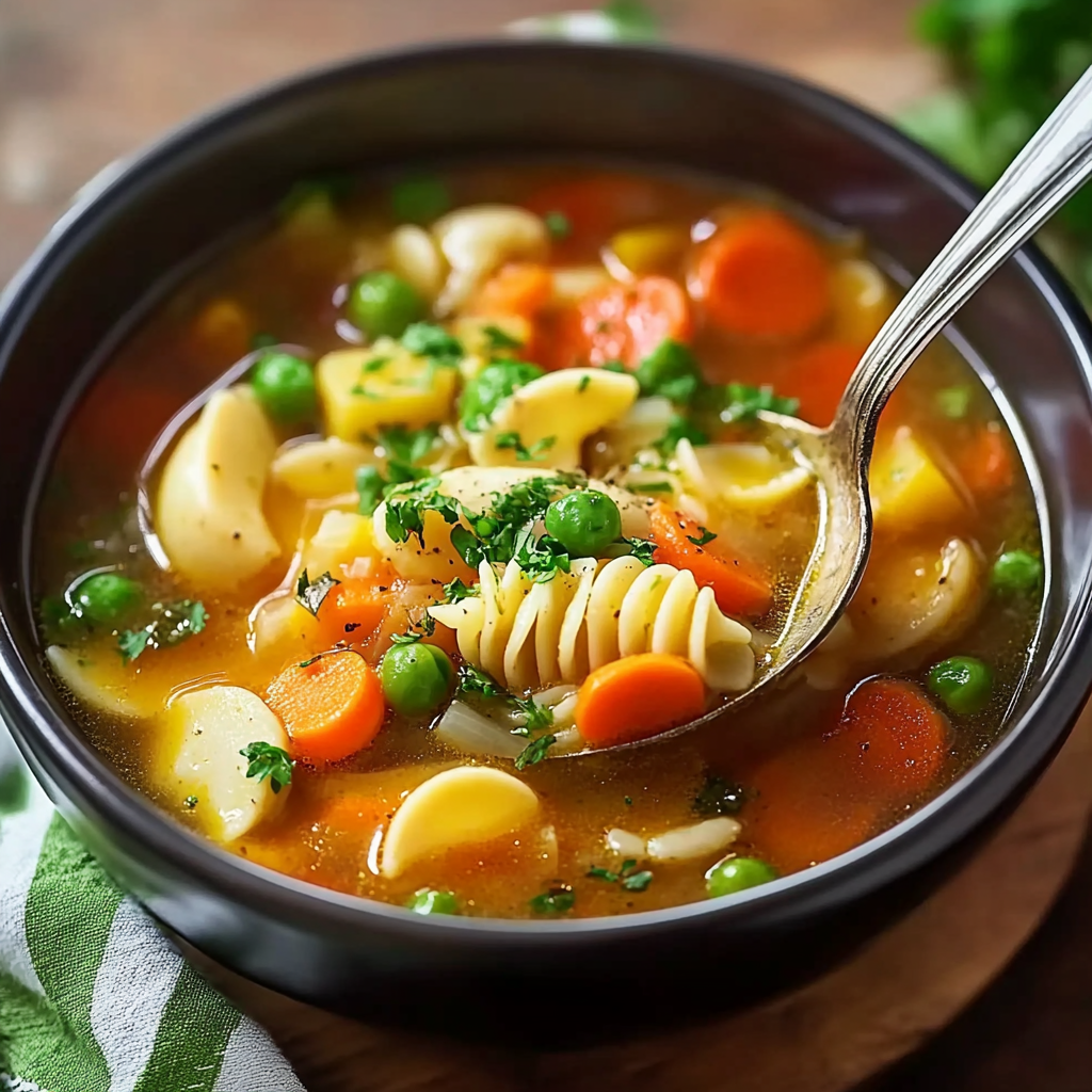 Recipe preparation for Vegetable Noodle Soup