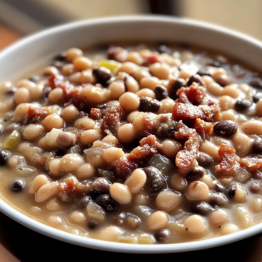 Recipe preparation for Black Eyed Peas with Beef Bacon