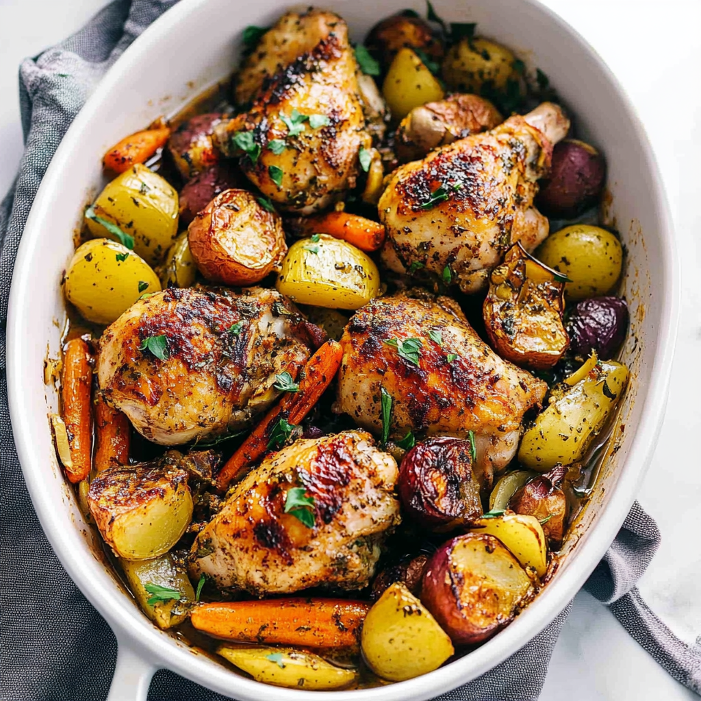 Recipe preparation for Honey Mustard Sheet Pan Chicken and Veggies