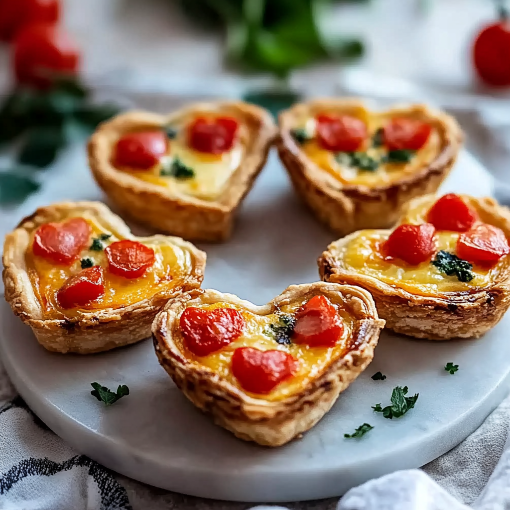 Recipe preparation for Easy Heart Shaped Quiche for Brunch