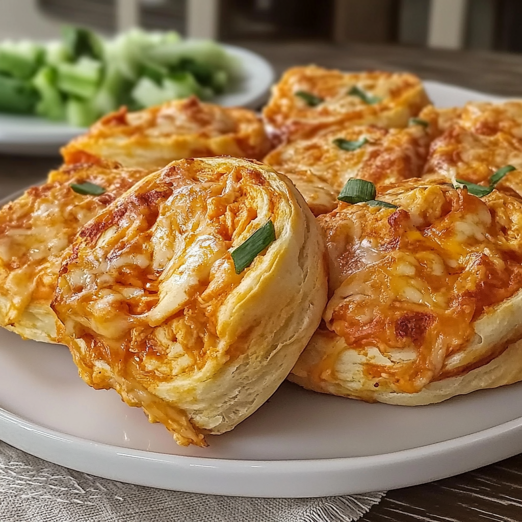 Recipe preparation for Crispy Buffalo Chicken Dip Pinwheels