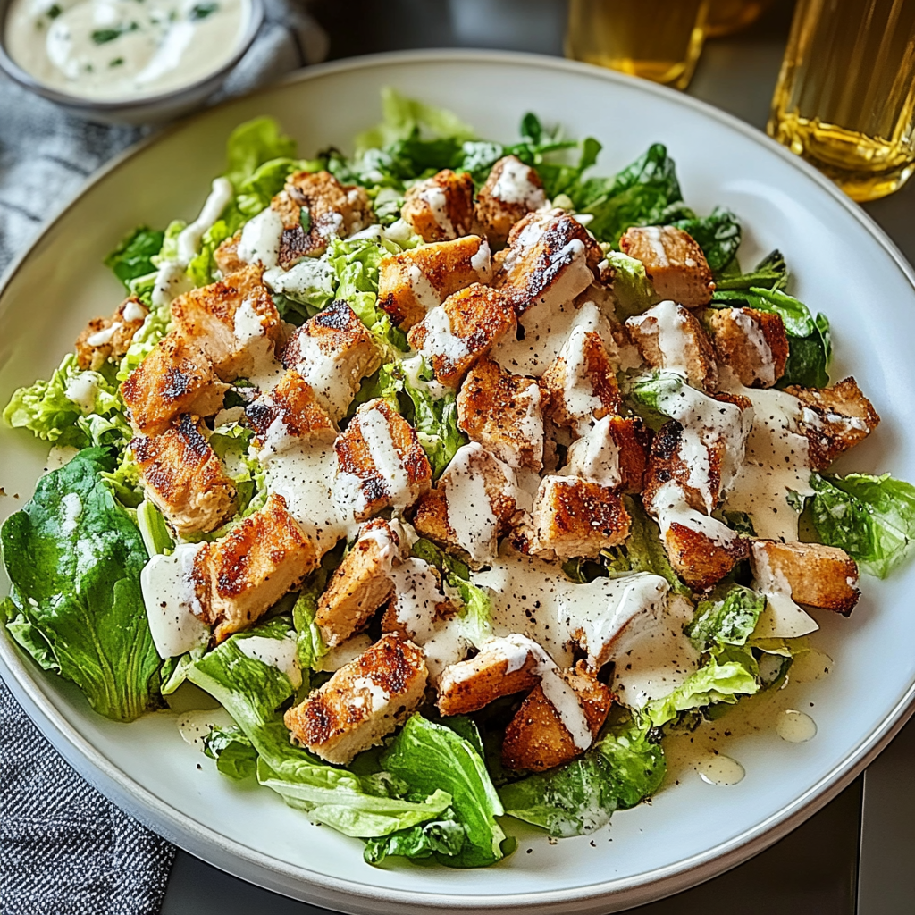Recipe preparation for Chicken Caesar Salad
