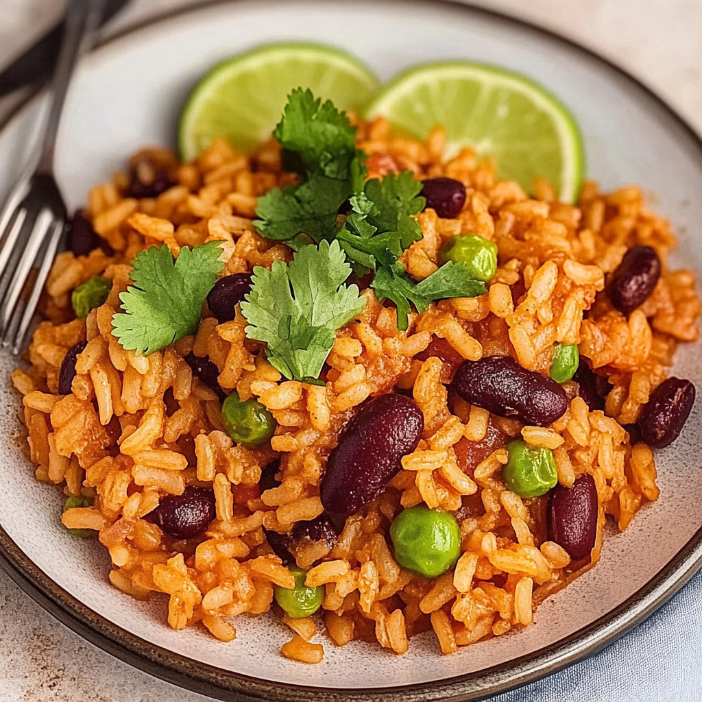Recipe preparation for Spanish Rice and Beans