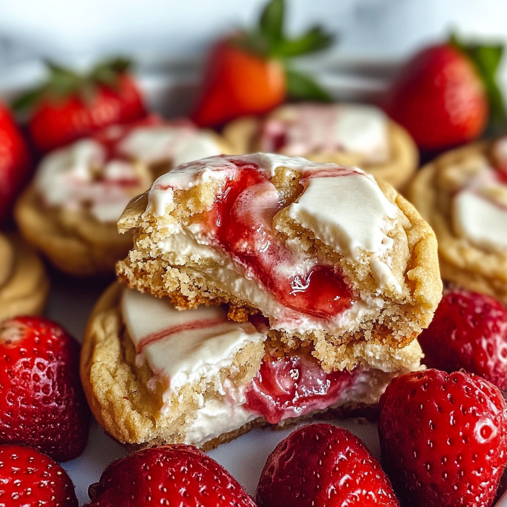 Recipe preparation for Strawberry Cheesecake Cookies