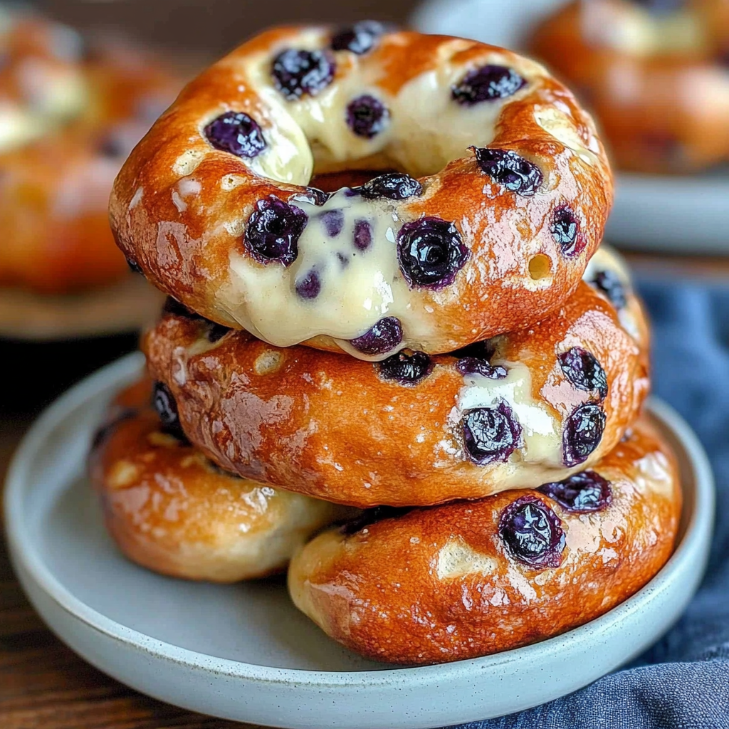 Recipe preparation for Easy 4 Ingredient Blueberry Bagels