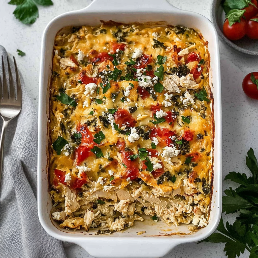 Recipe preparation for Greek Chicken Casserole