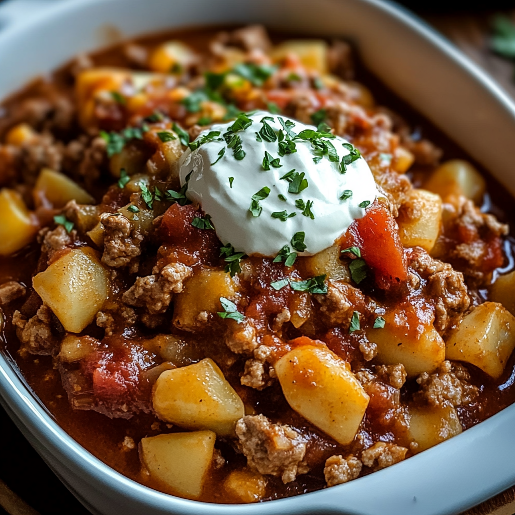 Recipe preparation for Slow Cooker Cowboy Casserole