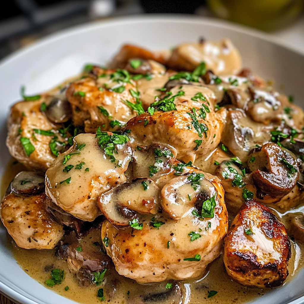Recipe preparation for Creamy Crock Pot Chicken Marsala