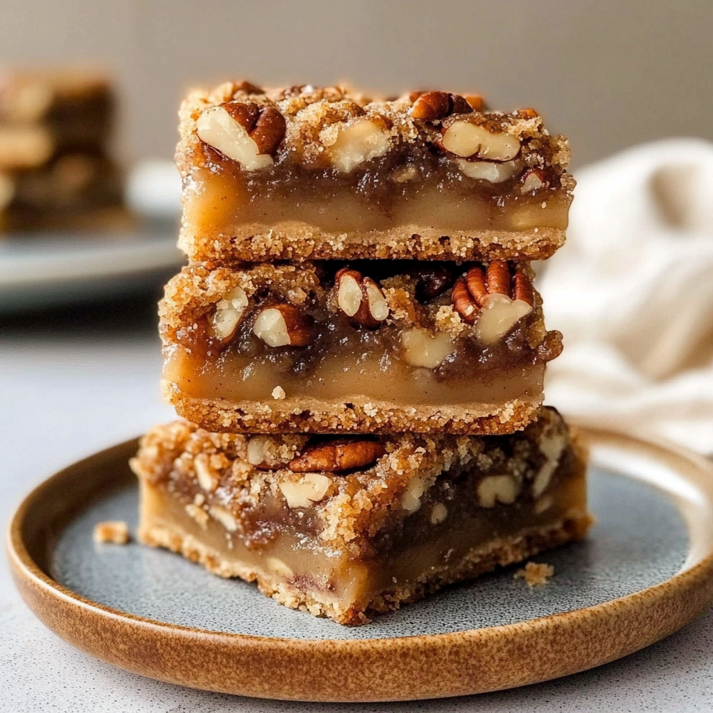 Recipe preparation for Pecan Pie Brown Butter Squares
