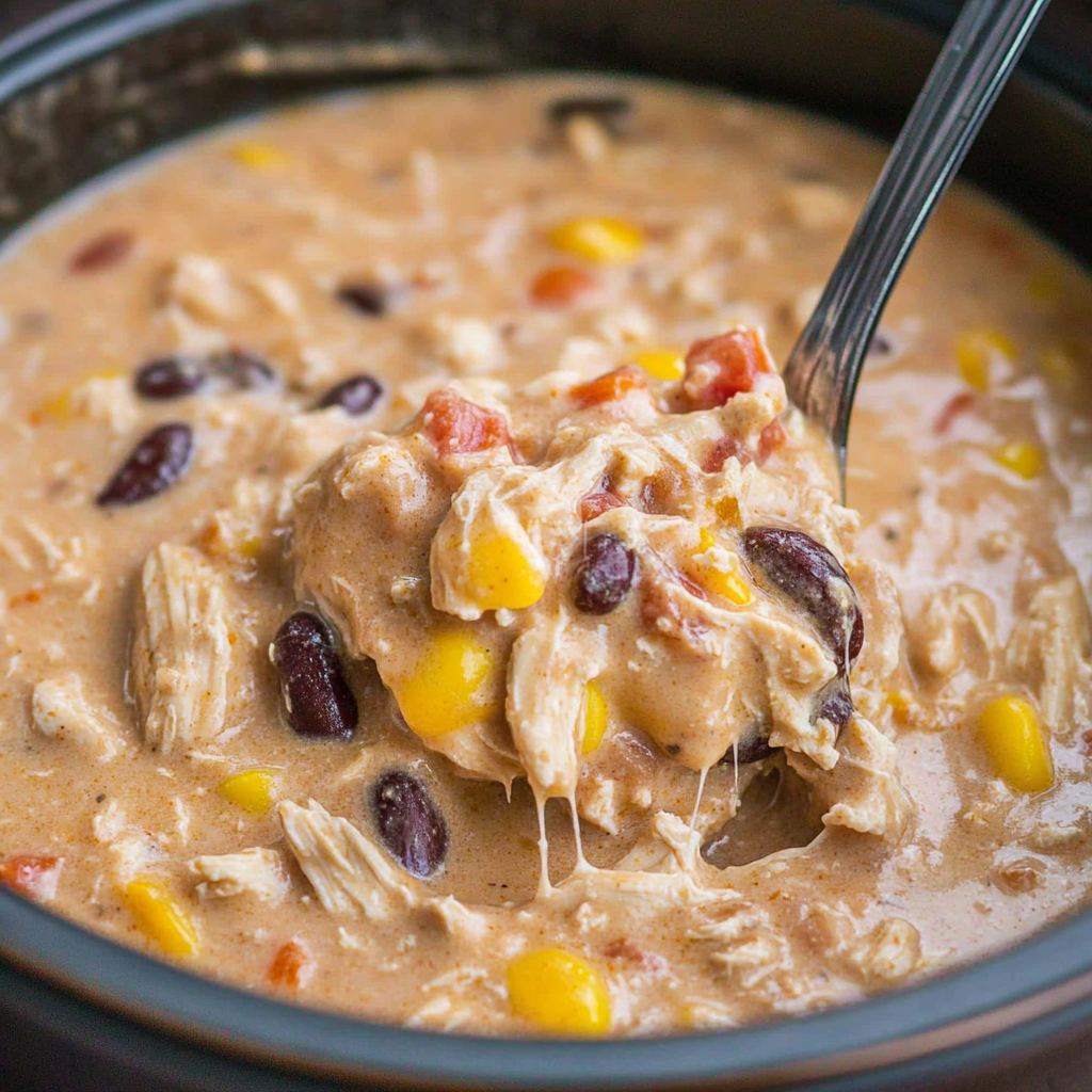 Recipe preparation for Crockpot Cream Cheese Chicken Chili