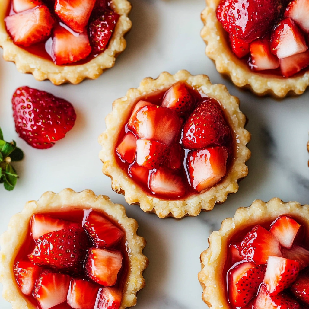 Recipe preparation for Mini Strawberry Custard Tartlets