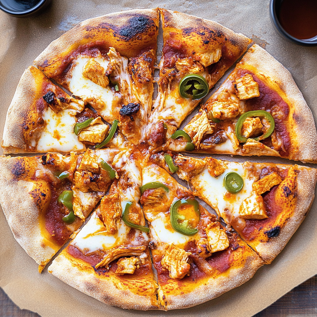 Recipe preparation for Buffalo Chicken Pizza