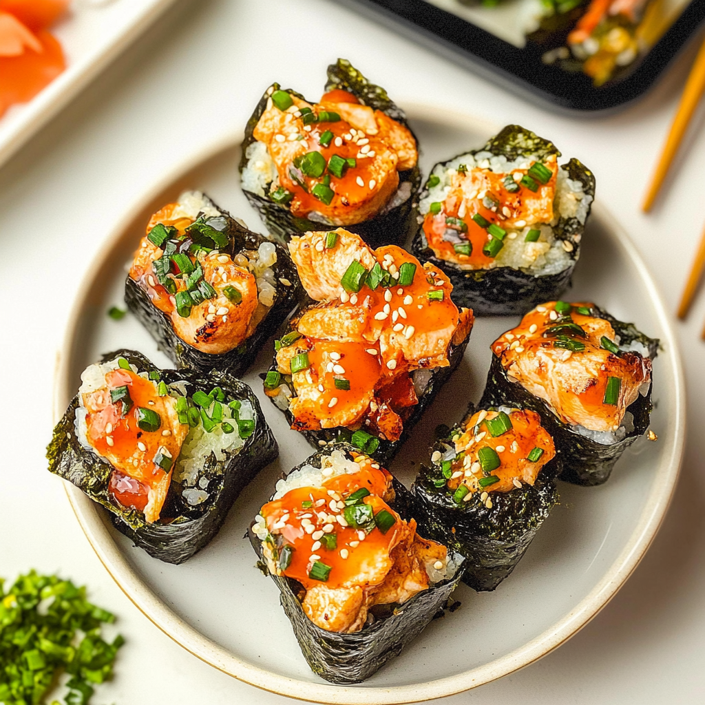 Recipe preparation for Easy Baked Salmon Sushi Cups
