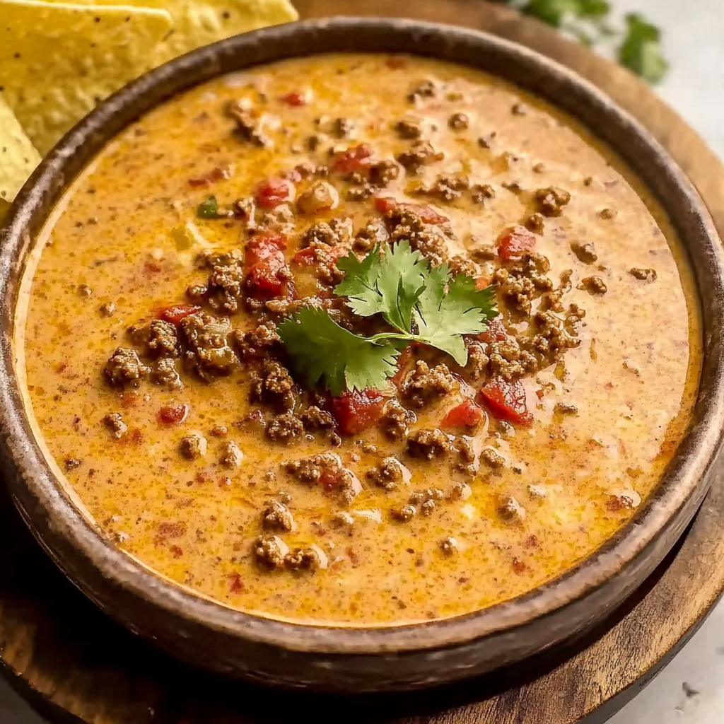 Recipe preparation for Crockpot Rotel Dip with Ground Beef