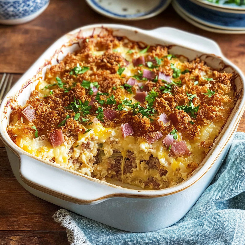 Recipe preparation for Pioneer Woman Reuben Casserole Recipe