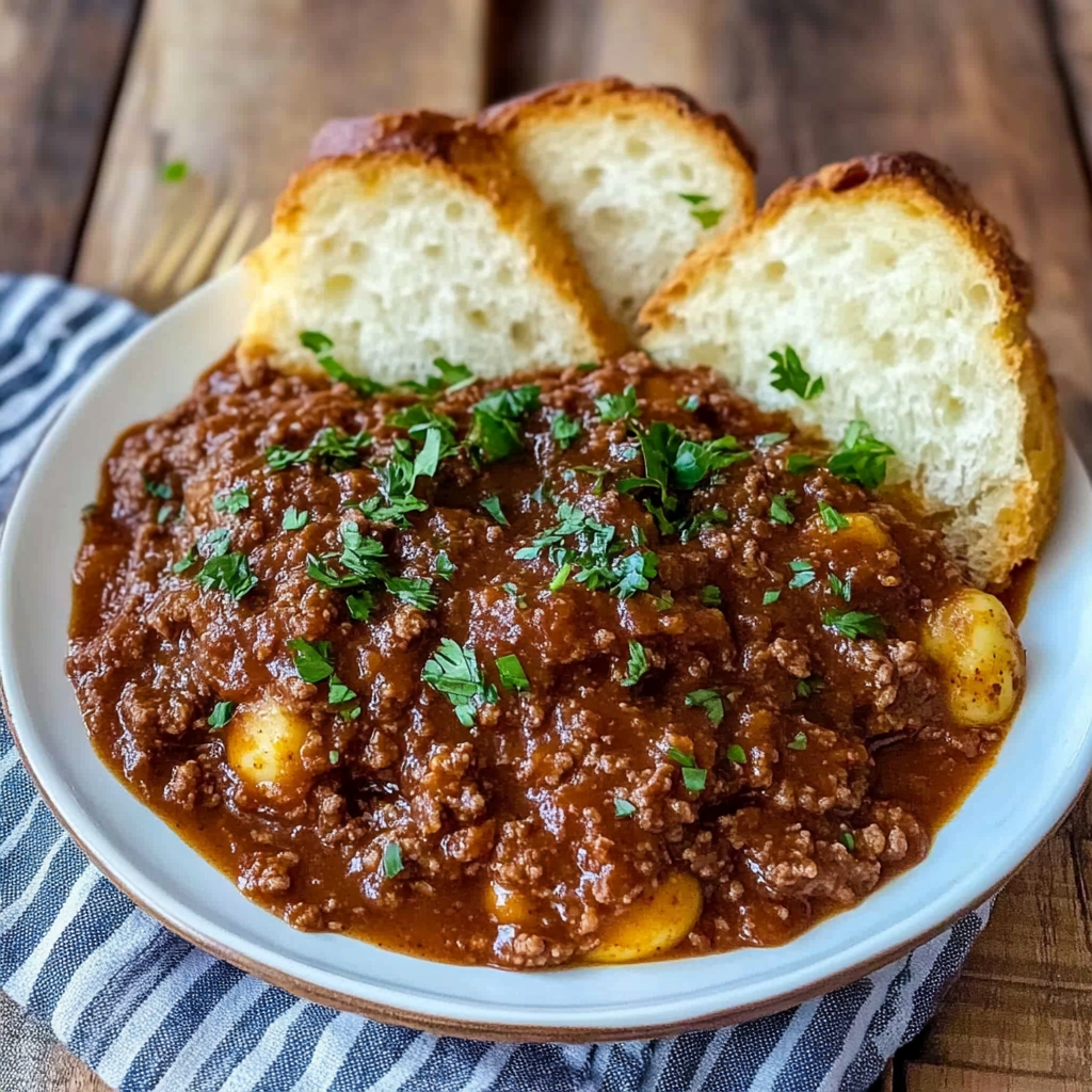 Recipe preparation for Pioneer Woman Garlic Bread Sloppy Joes Recipe