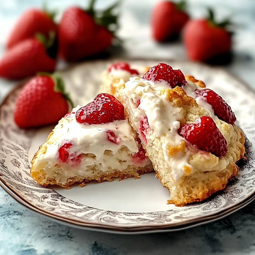 Recipe preparation for Strawberry Cream Scones