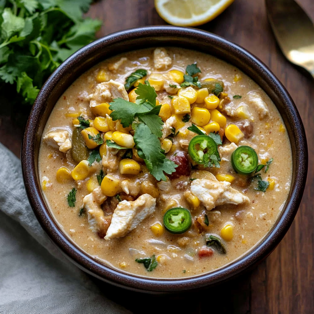 Recipe preparation for Street Corn Chicken Chili