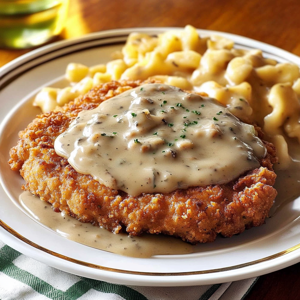 Recipe preparation for chicken-fried steak with gravy