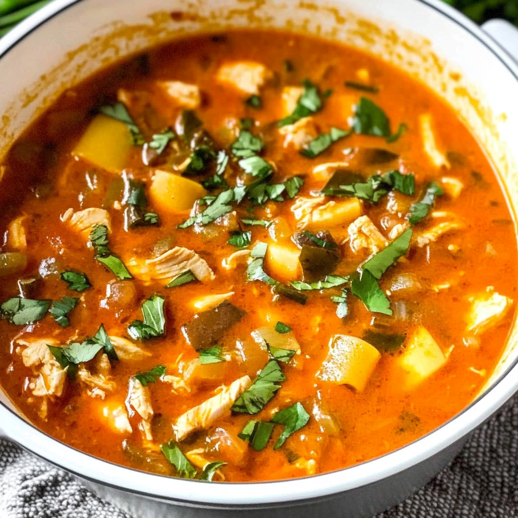 Recipe preparation for Creamy Chicken Tomato Soup