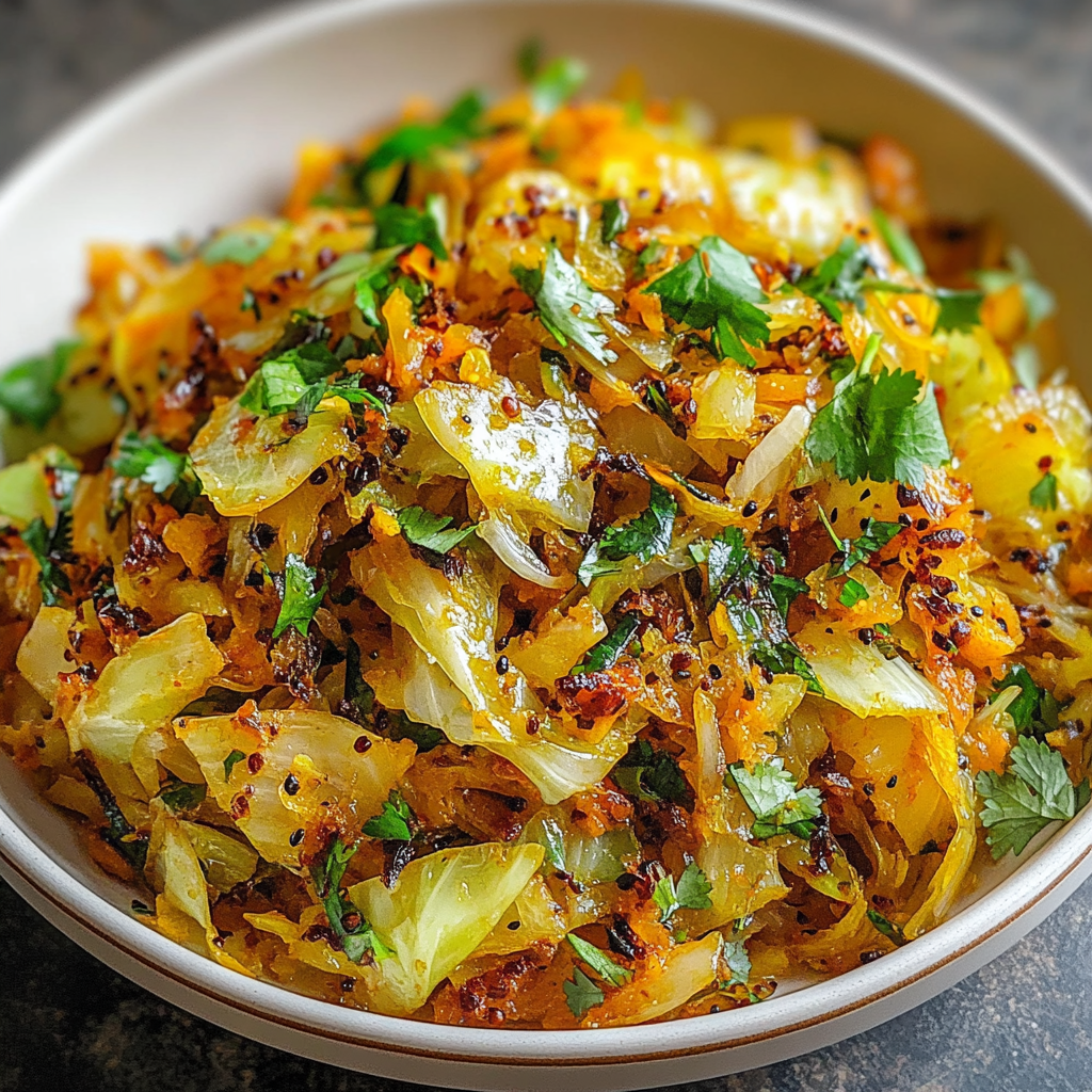 Recipe preparation for Indian Oven Roasted Cabbage