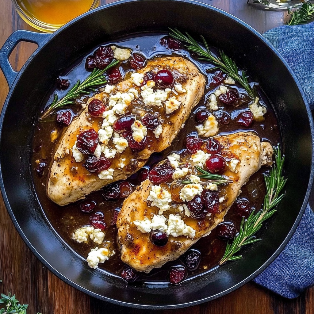 Recipe preparation for Cranberry Feta Chicken Bake
