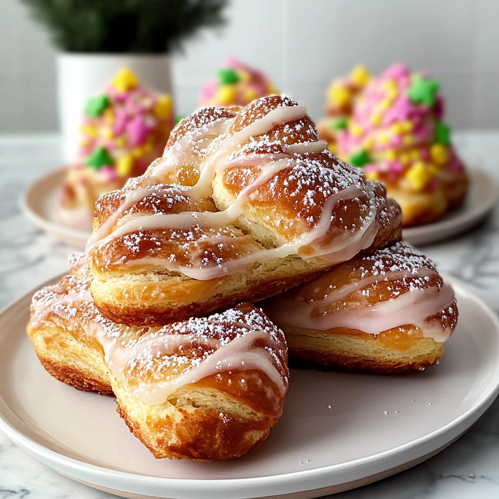 Recipe preparation for Christmas Tree Cinnamon Pastries