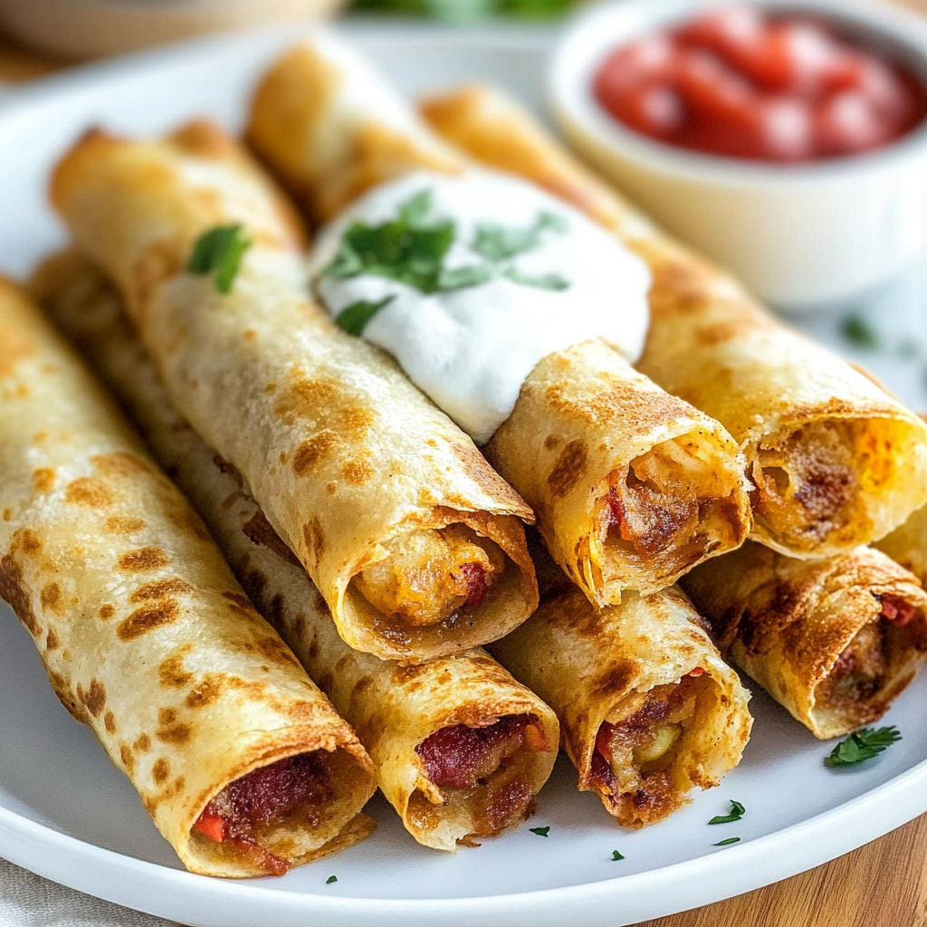 Recipe preparation for Air Fryer Taquitos Crispy