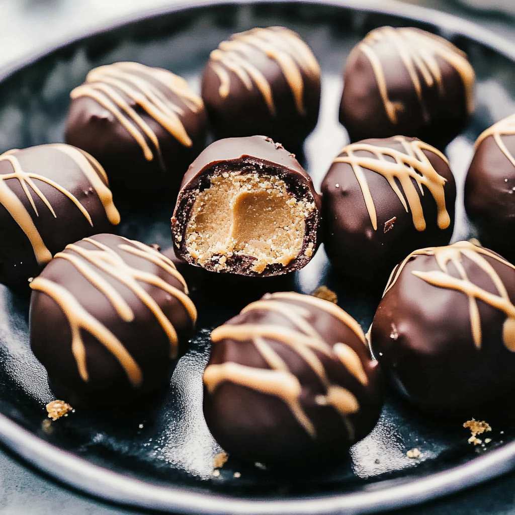 Recipe preparation for No Bake Buckeye Peanut Butter Balls