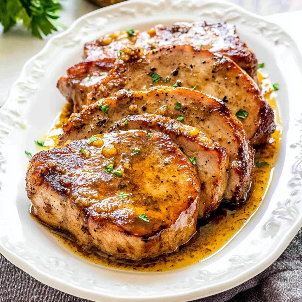 Recipe preparation for Apple Cider Glazed Pork Chops