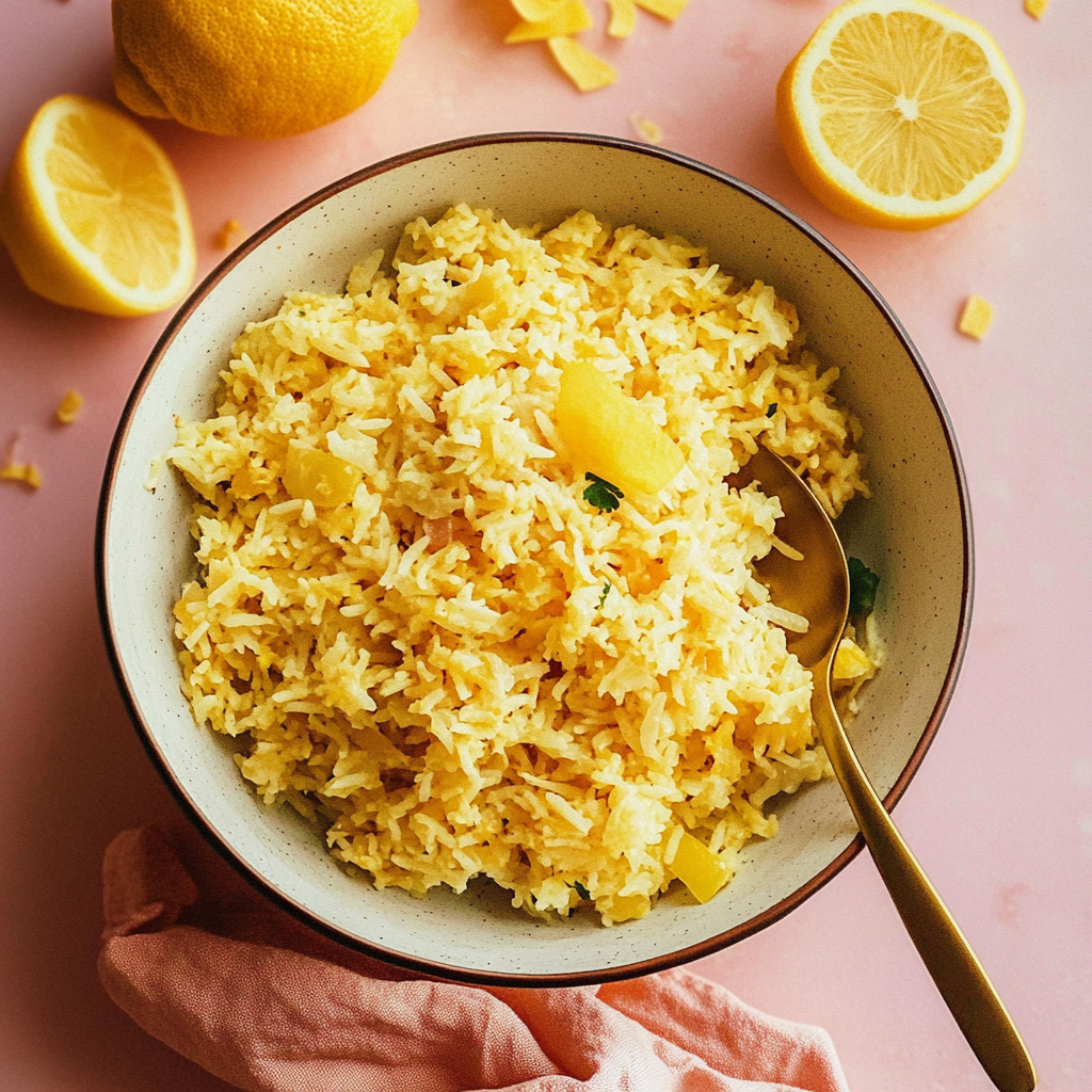 Recipe preparation for Easy Greek Lemon Rice Pilaf