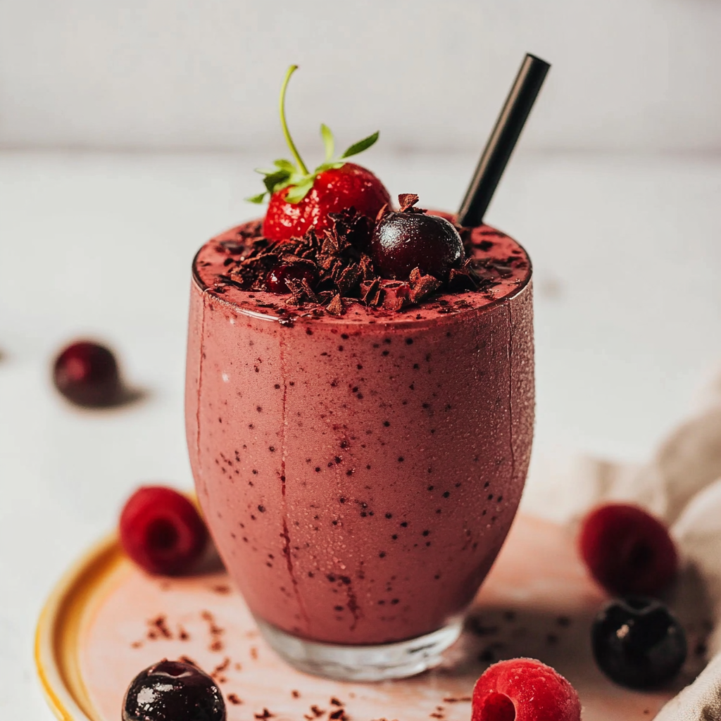 Recipe preparation for Chocolate Cherry Protein Shake