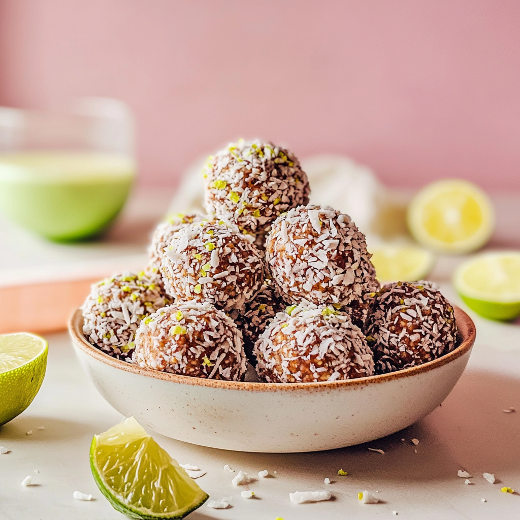 Recipe preparation for No-Bake Coconut Lime Energy Bites