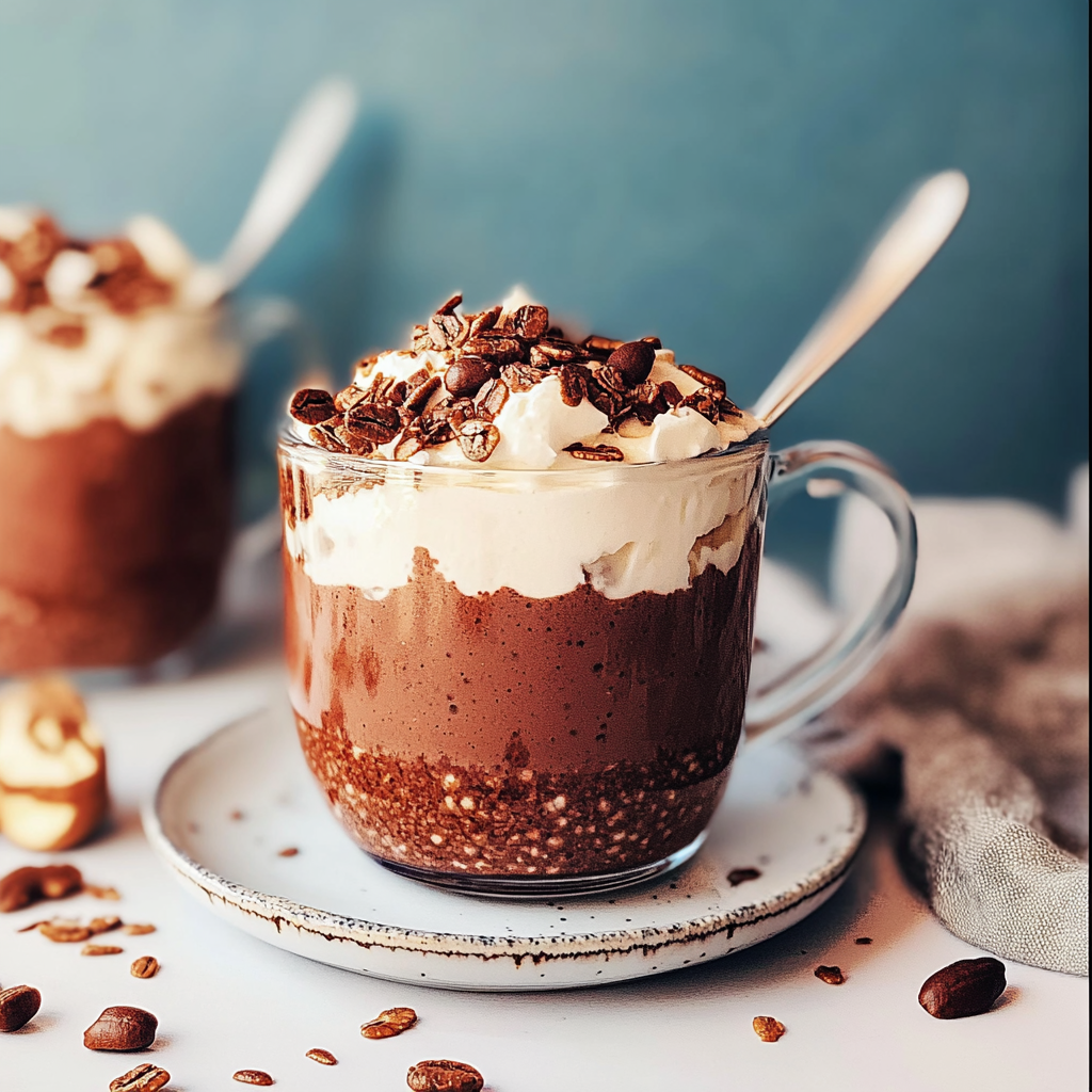 Recipe preparation for Creamy Mocha Chia Pudding