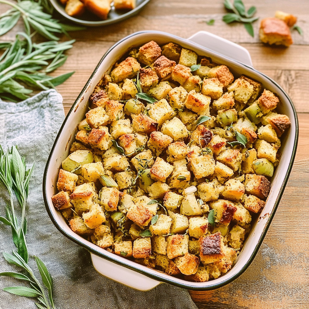 Recipe preparation for Simple Apple Sage Stuffing