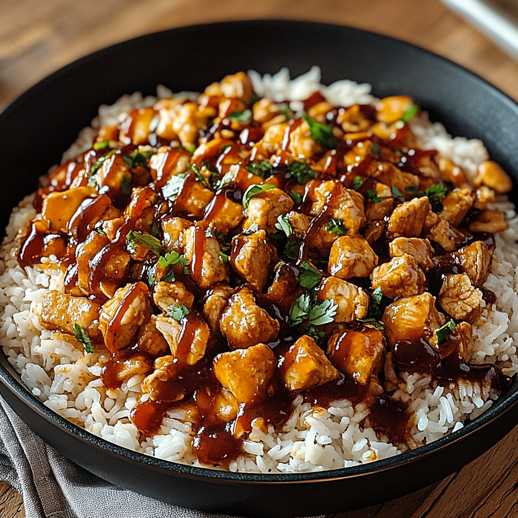 Recipe preparation for Smoky Chipotle BBQ Chicken Rice