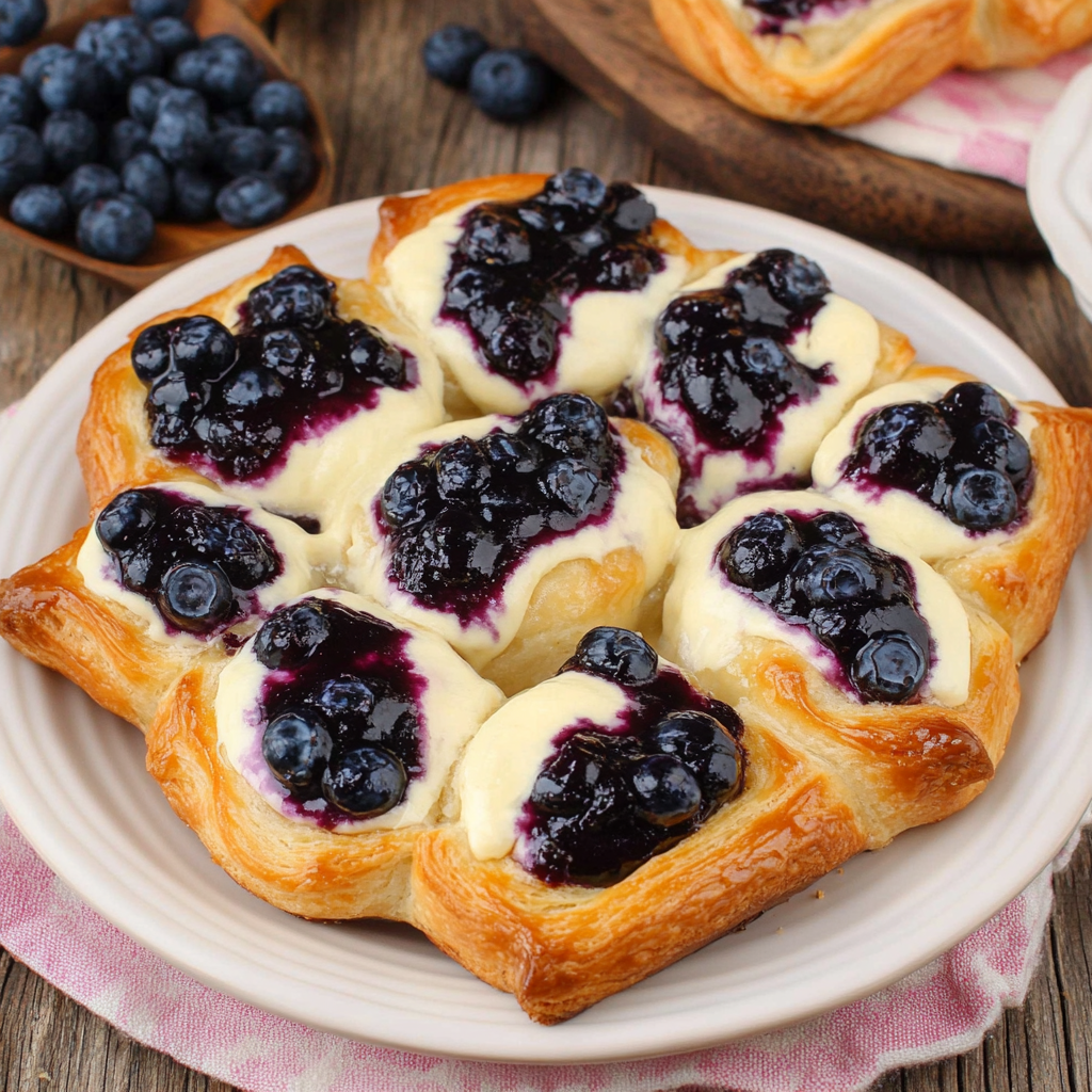 Recipe preparation for Blueberry Cream Cheese Danish
