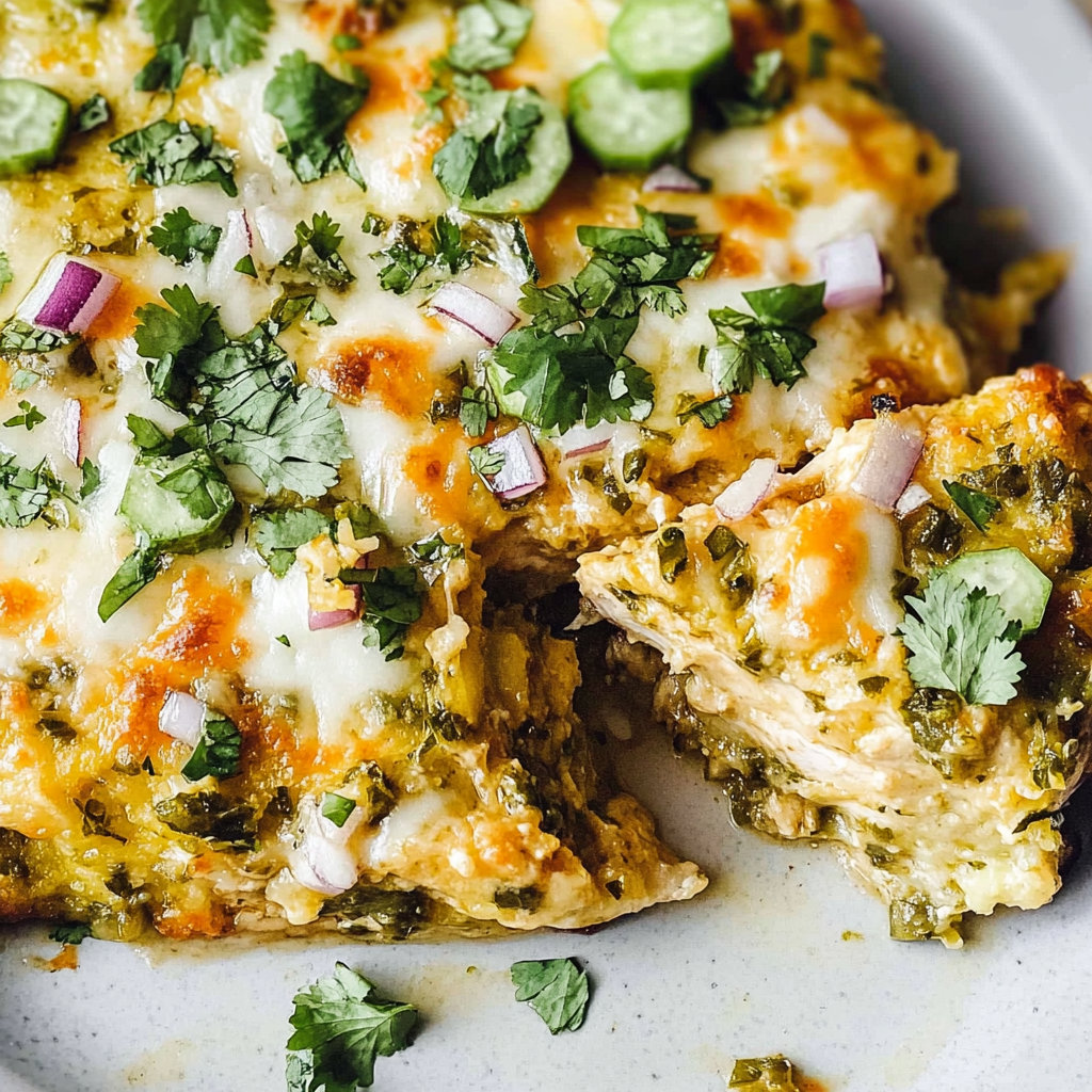 Recipe preparation for salsa verde chicken casserole