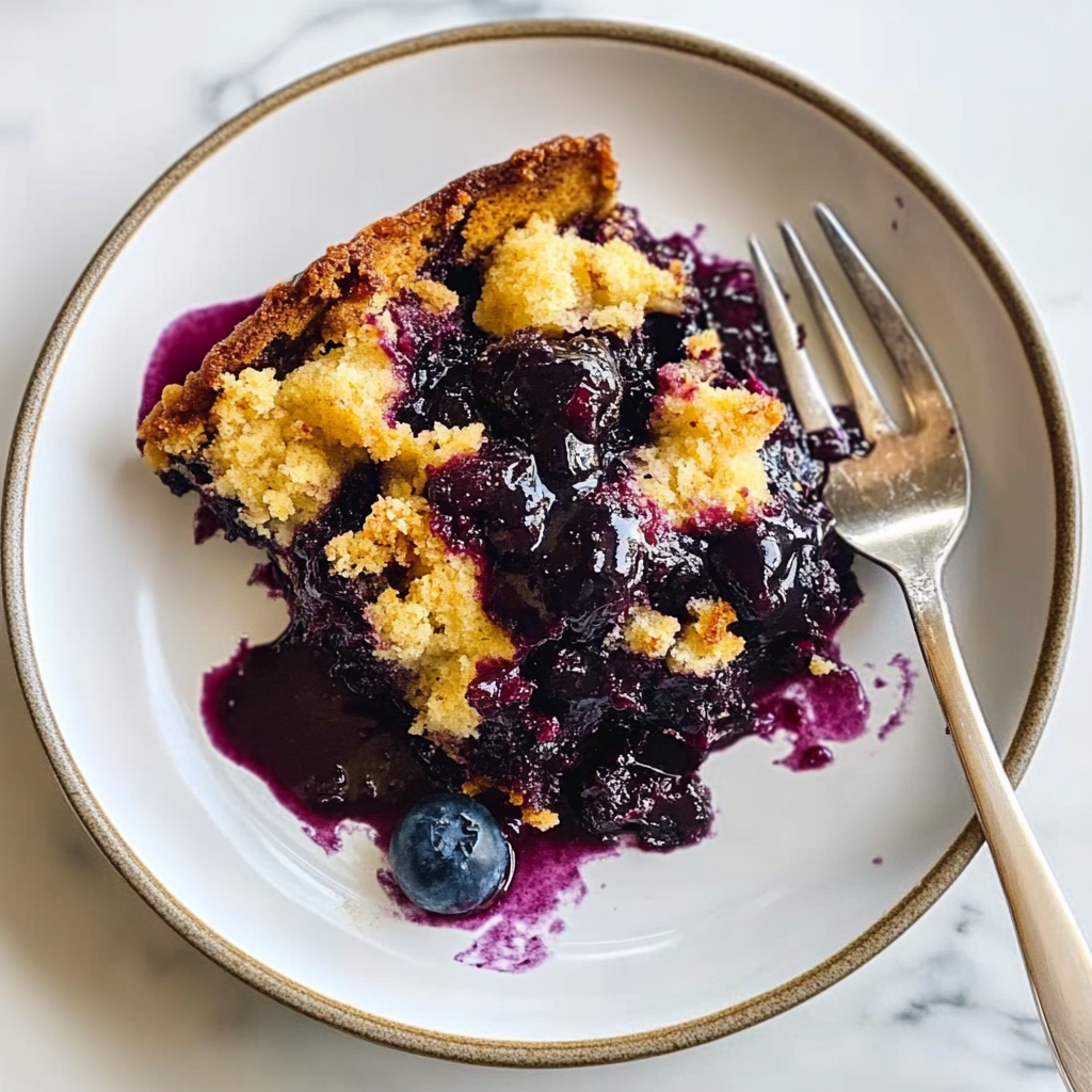 Recipe preparation for blueberry dump cake