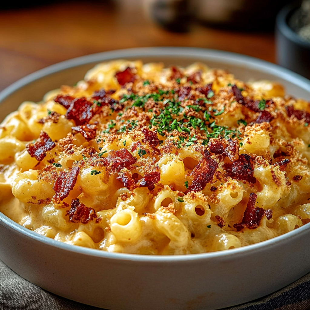 Recipe preparation for Smoky Bacon Mac Cheese