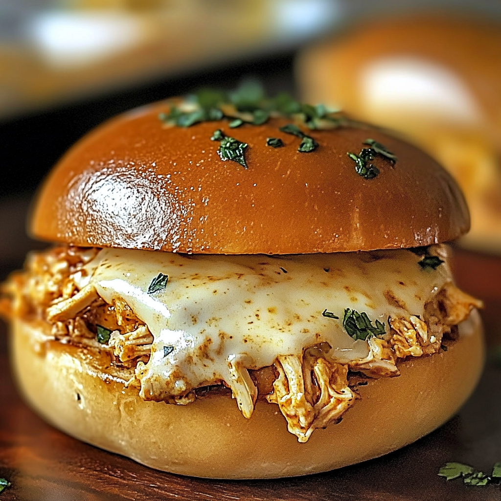 Recipe preparation for Chicken Alfredo Sloppy Joes Twist