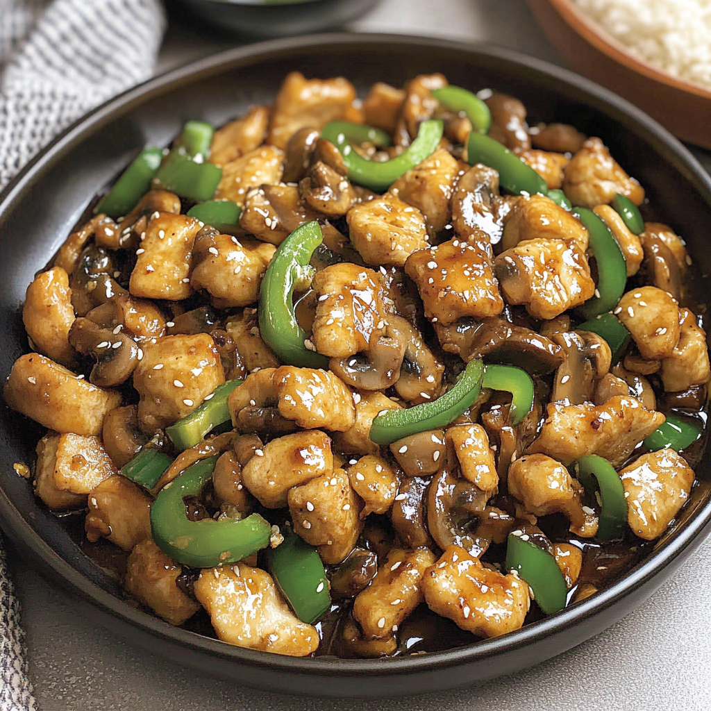 Recipe preparation for Panda Express Mushroom Chicken