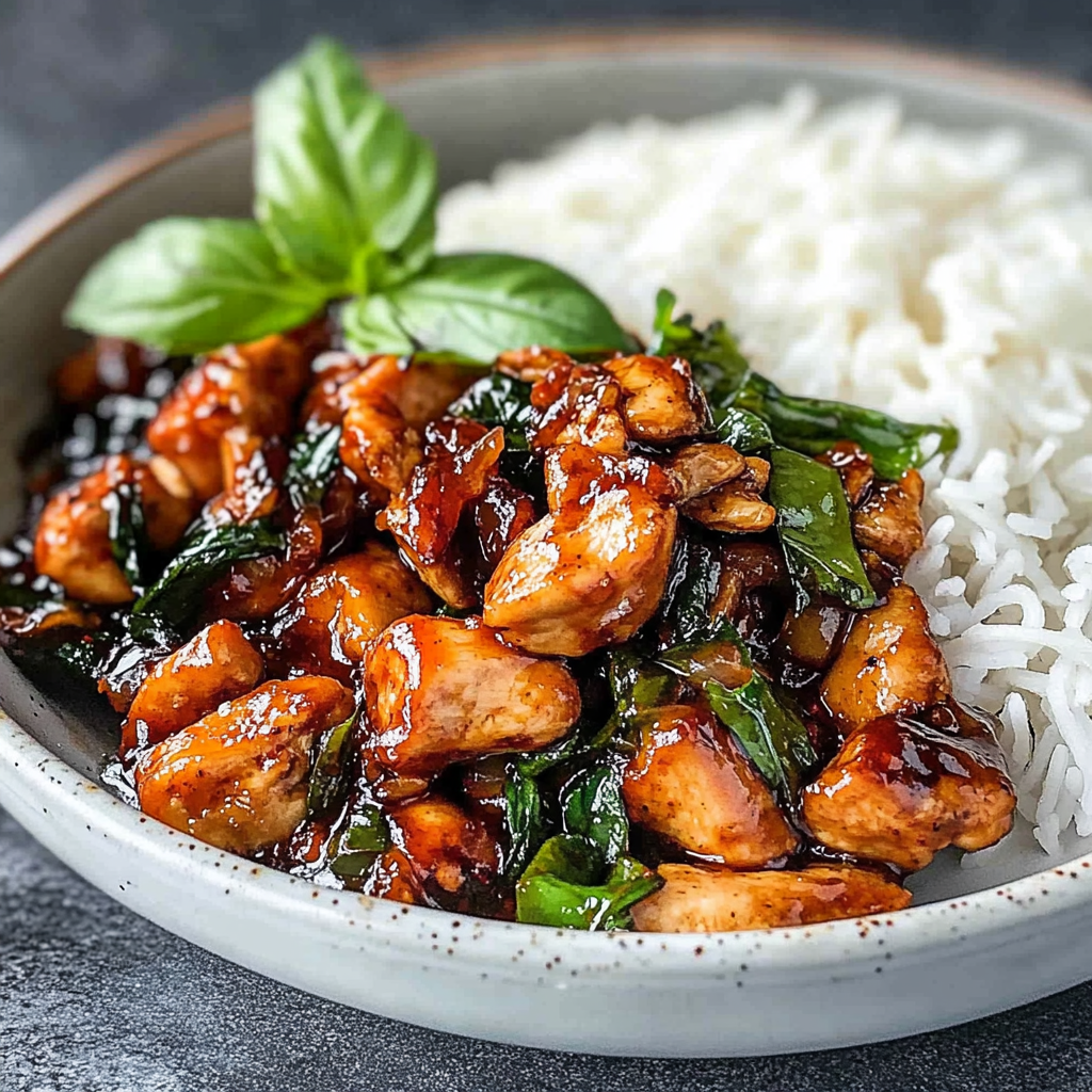 Recipe preparation for thai basil chicken