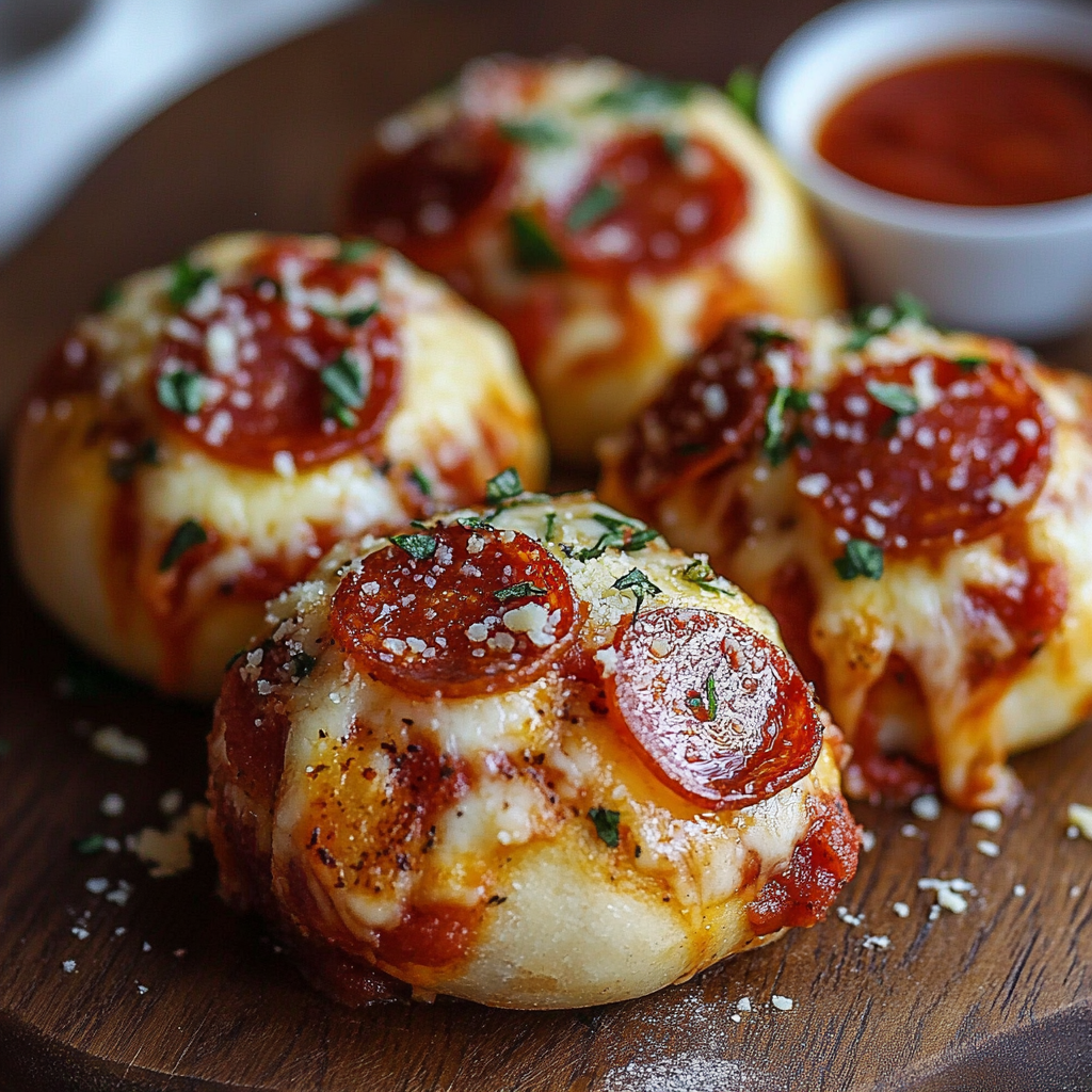 Recipe preparation for Stuffed Pepperoni Pizza Bites