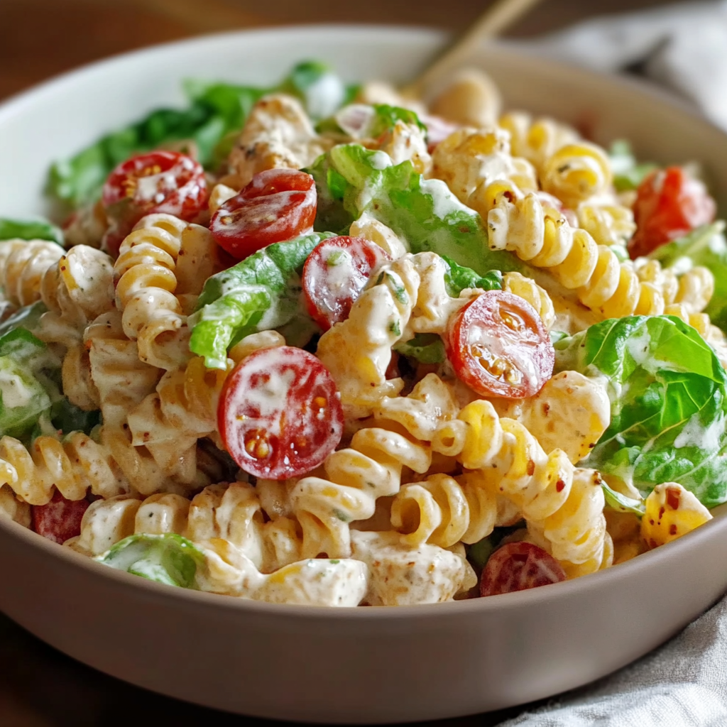 Recipe preparation for BLT Pasta Salad